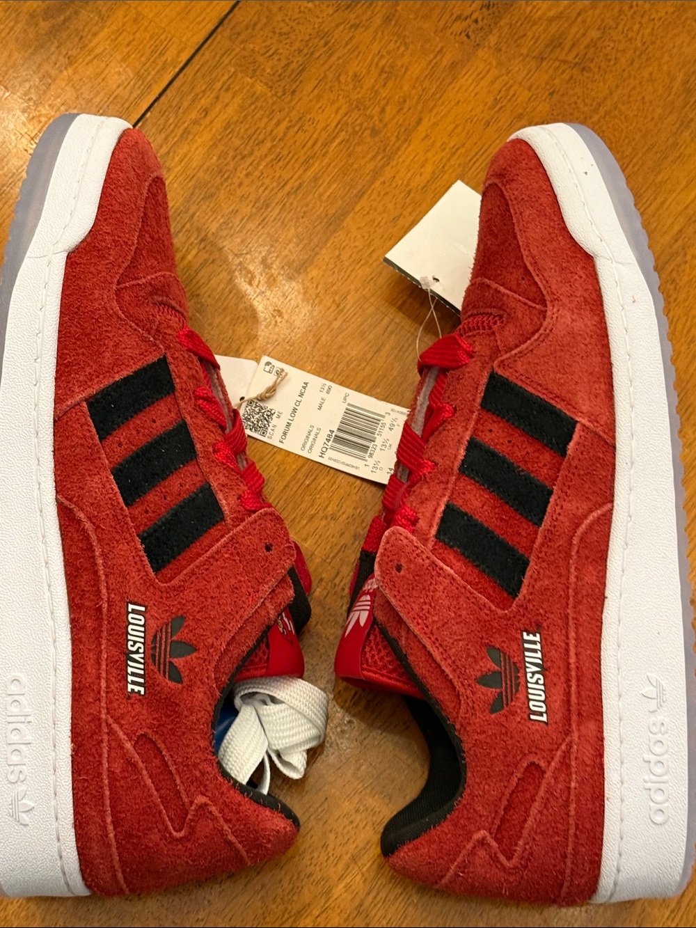 adidas Men Red and Black Suede Louisville Sneakers size 14